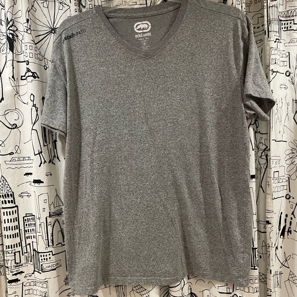 Ecko Unltd. Short Sleeve V-neck TeeHeather Gray T-shirt Size 2X 2XL - Picture 7 of 16